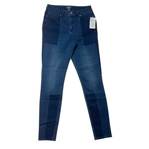 Martha Stewart Jeans‎ Womens 6T Blue Patchwork 5 Pocket Ankle Jeans Skinny